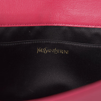 Saint Laurent Calfskin Monogram Large Belle De Jour Clutch Lipstick Fuchsia 5 of 6