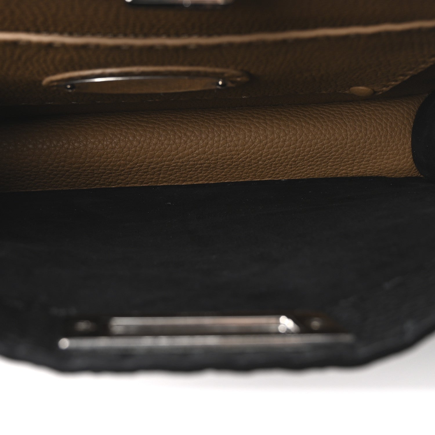 Fendi Cuoio Romano Selleria Chamois Medium Peekaboo I SEE U Satchel Black Camel Sunflower 5 of 10