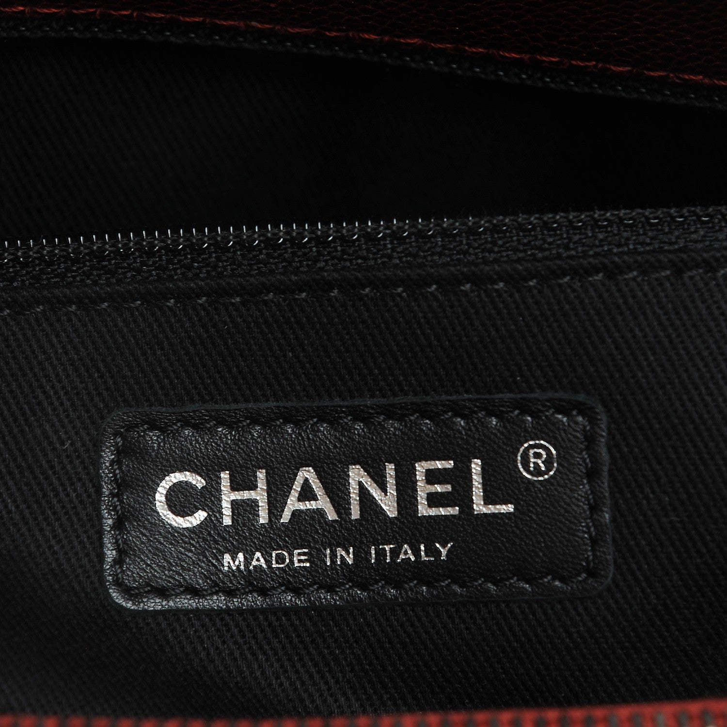 Chanel Iridescent Caviar Quilted Small Chic Shopping Tote Dark Red 6 of 7