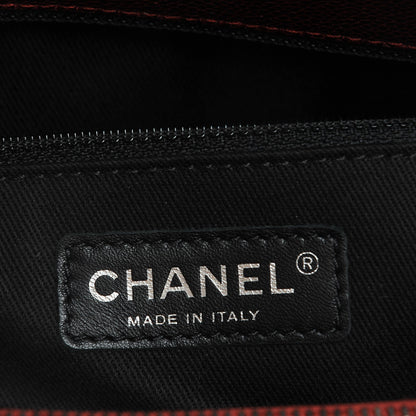 Chanel Iridescent Caviar Quilted Small Chic Shopping Tote Dark Red 6 of 7