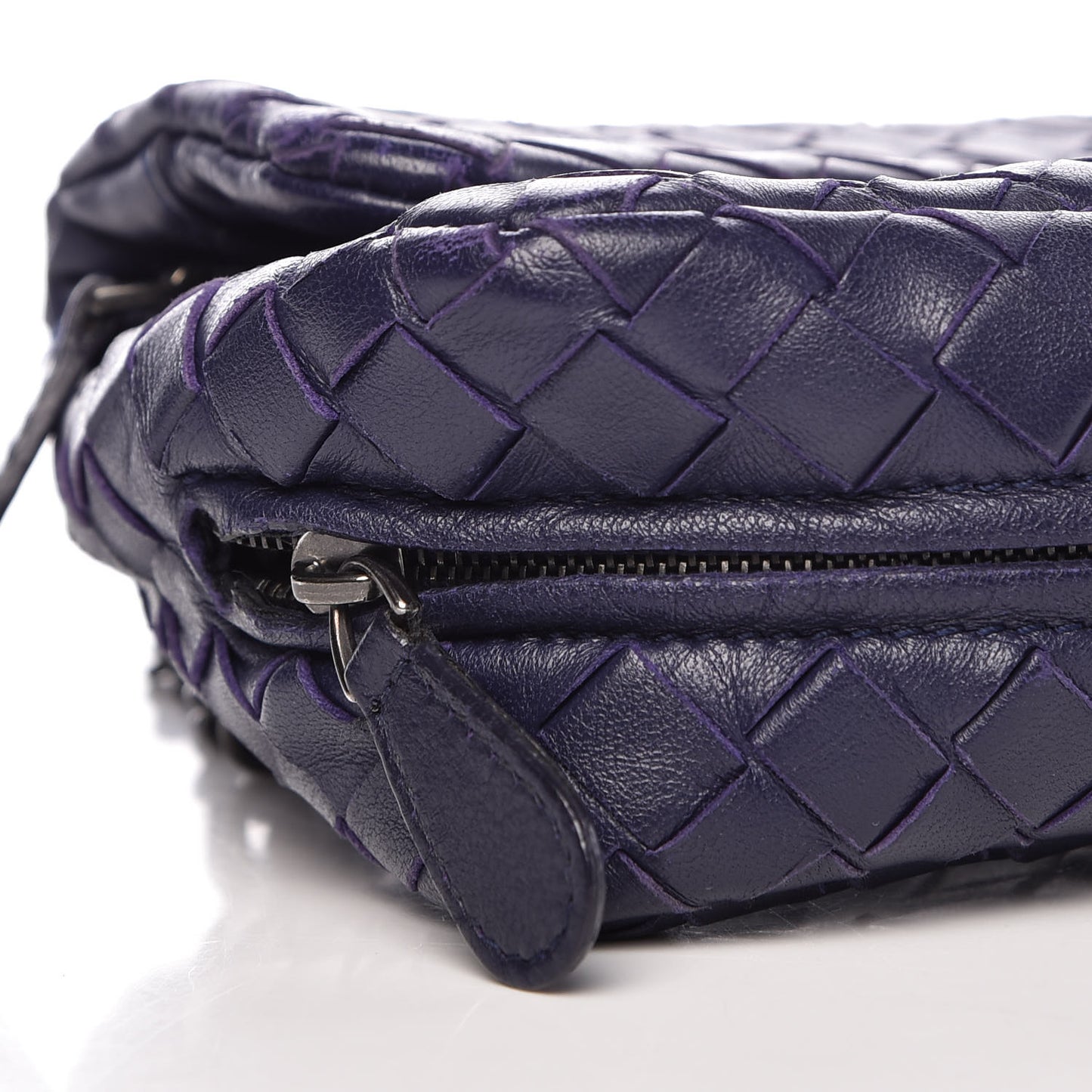 Nappa Intrecciato Mini Chain Messenger Atlantic