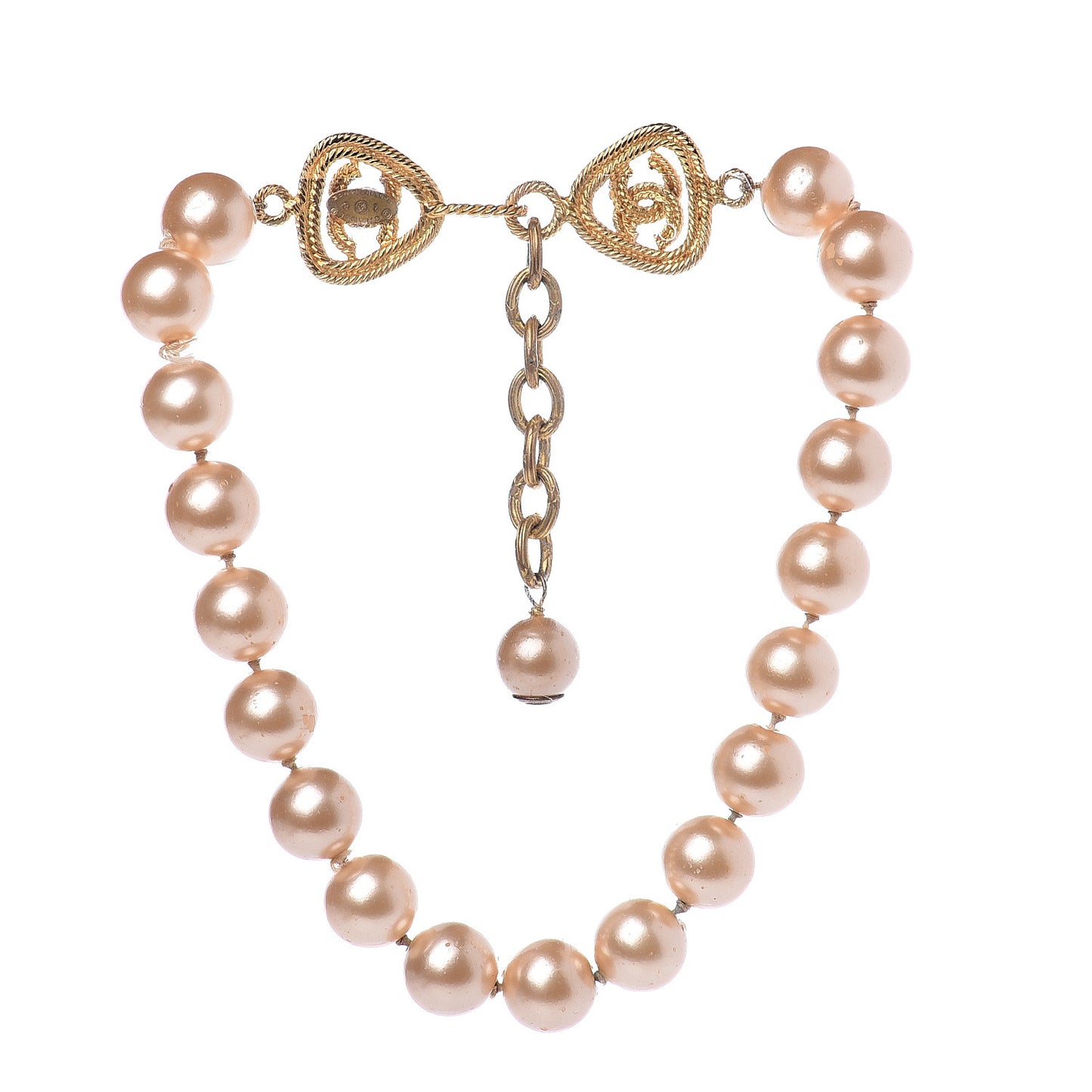 Pearl CC Necklace Gold