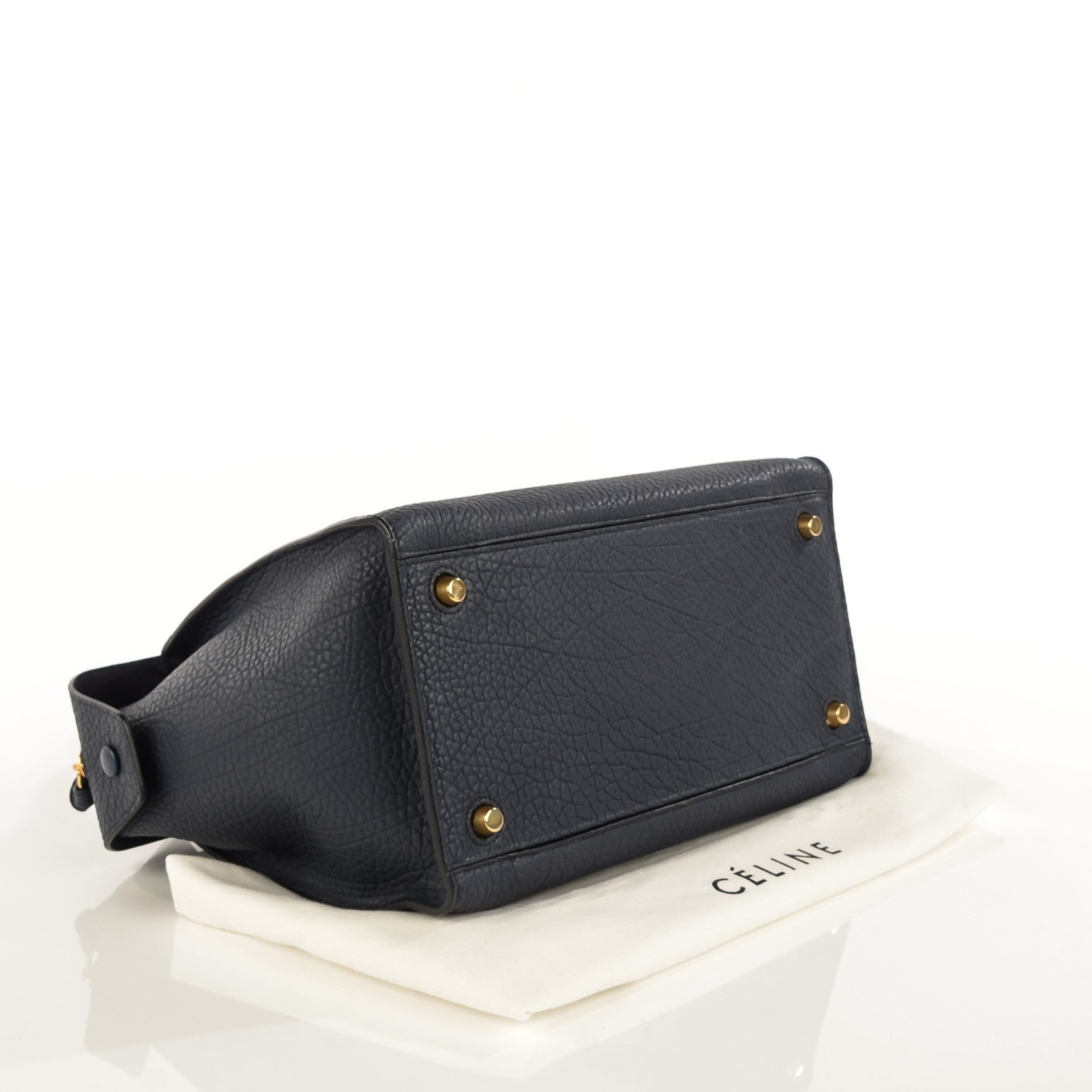Celine Bullhide Calfskin Small Ring Bag Navy Blue 4 of 9