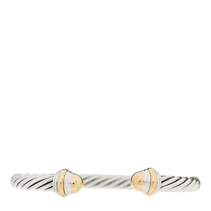 David Yurman Sterling Silver 14K Yellow Gold 7mm Cable Classics Dome Bracelet 1 of 4