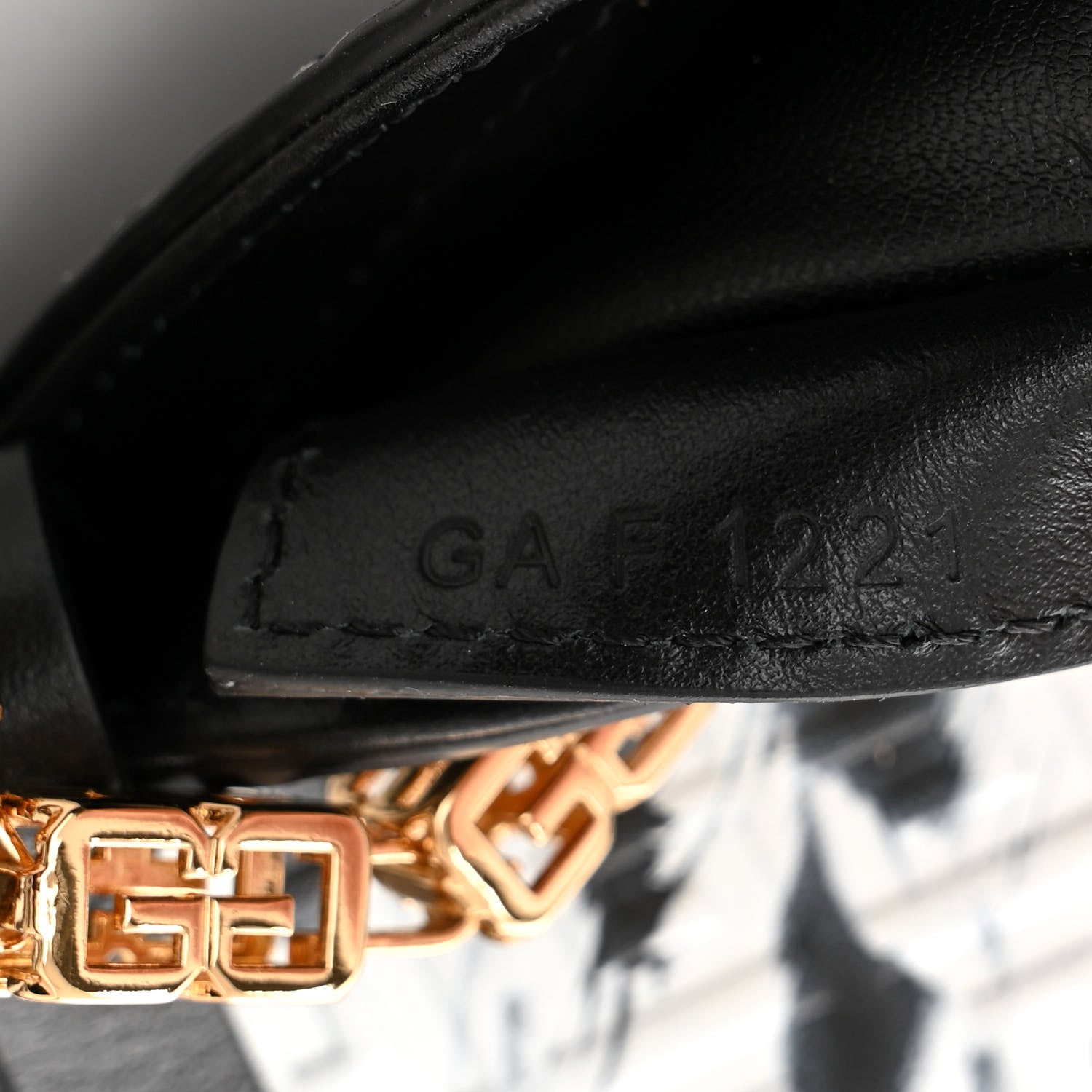 Givenchy Calfskin Logo 4G Embossed Mini Cut Out Shoulder Bag Black White 7 of 10
