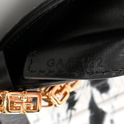 Givenchy Calfskin Logo 4G Embossed Mini Cut Out Shoulder Bag Black White 7 of 10