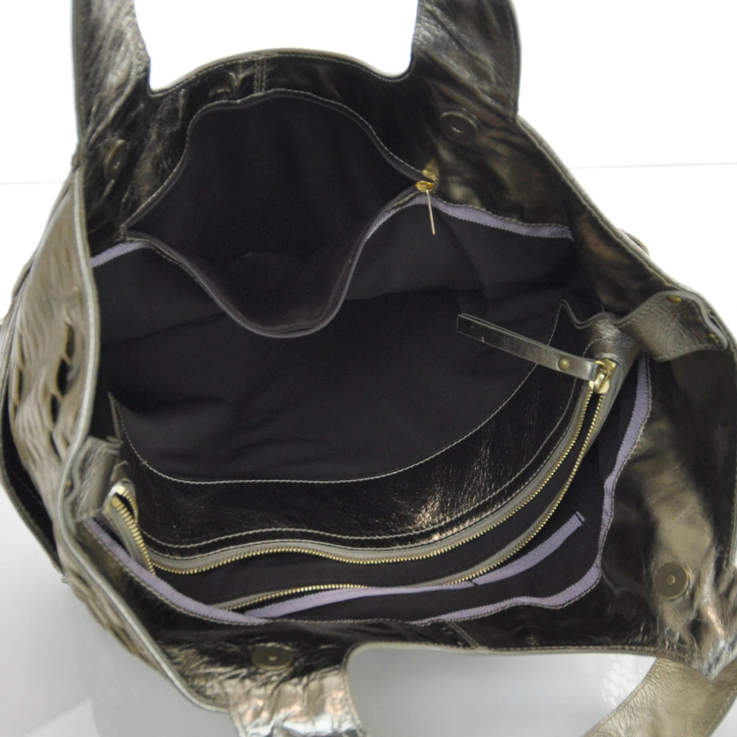 Slashed Leather Keeya Gold