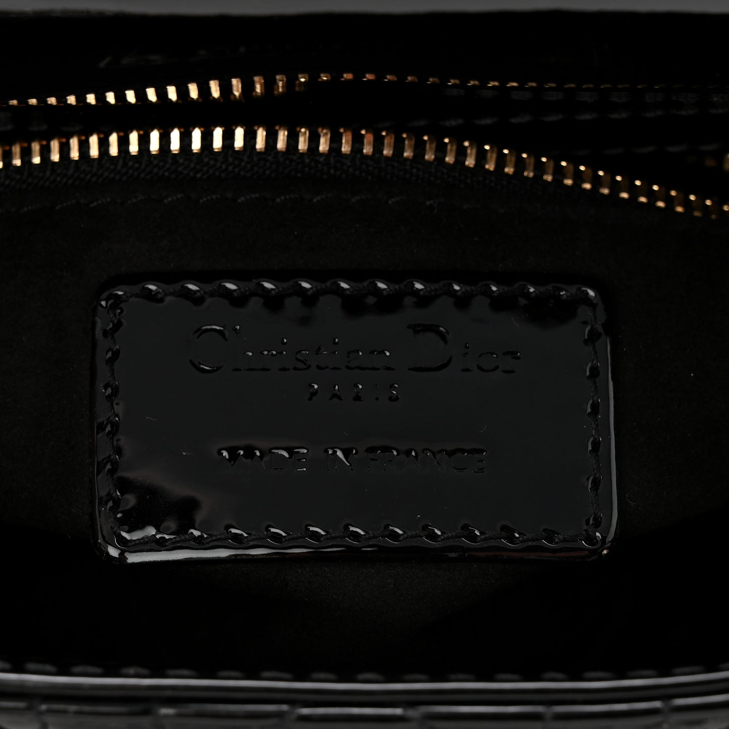 Patent Cannage Mini Lady Dior Black