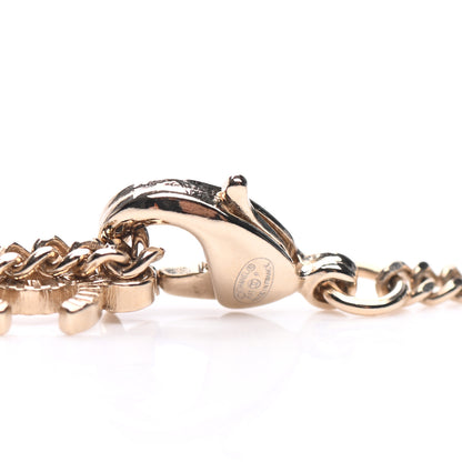 Chanel Crystal Pearl CC Candy Camellia Necklace Gold Black 4 of 5