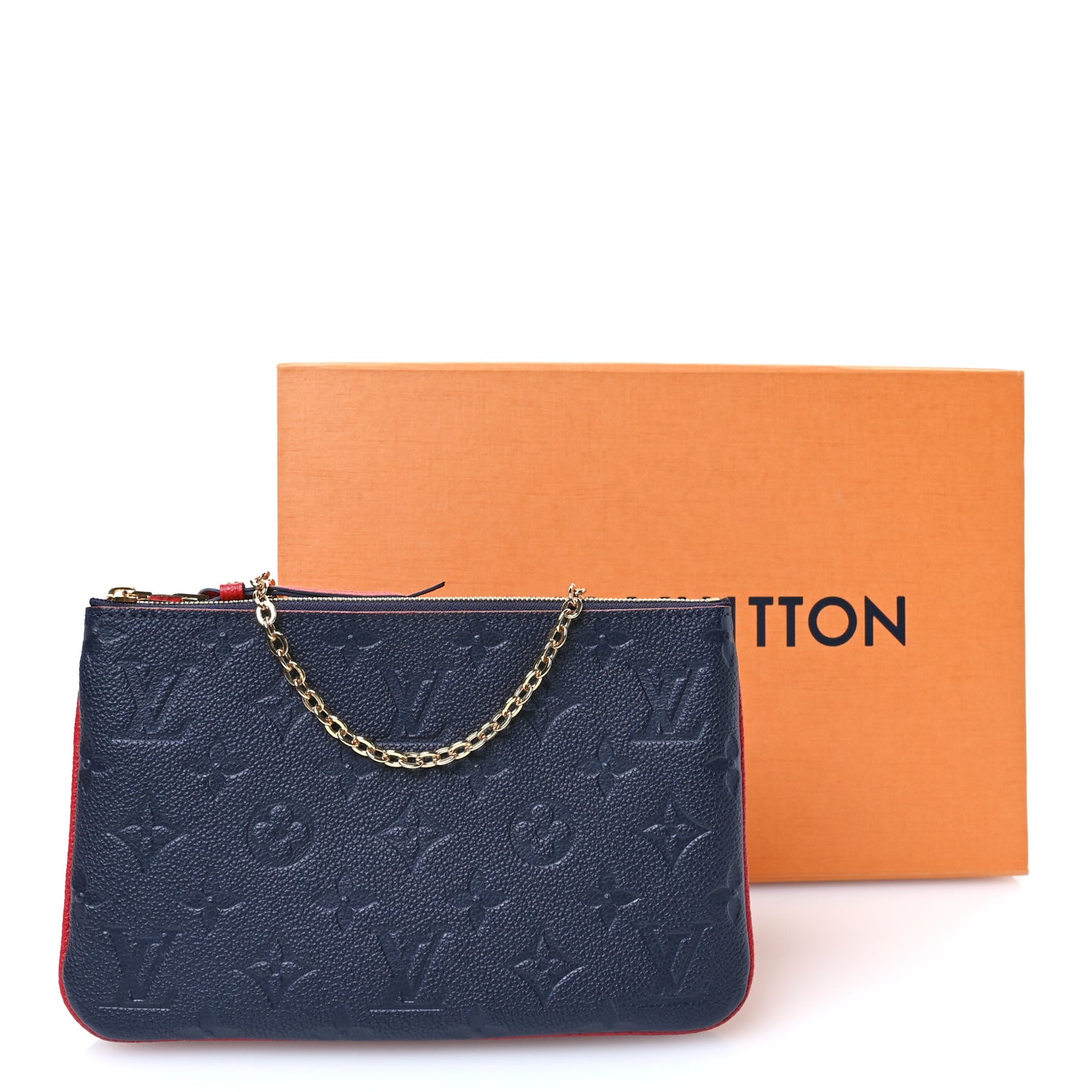 Empreinte Double Zip Pochette Marine Rouge