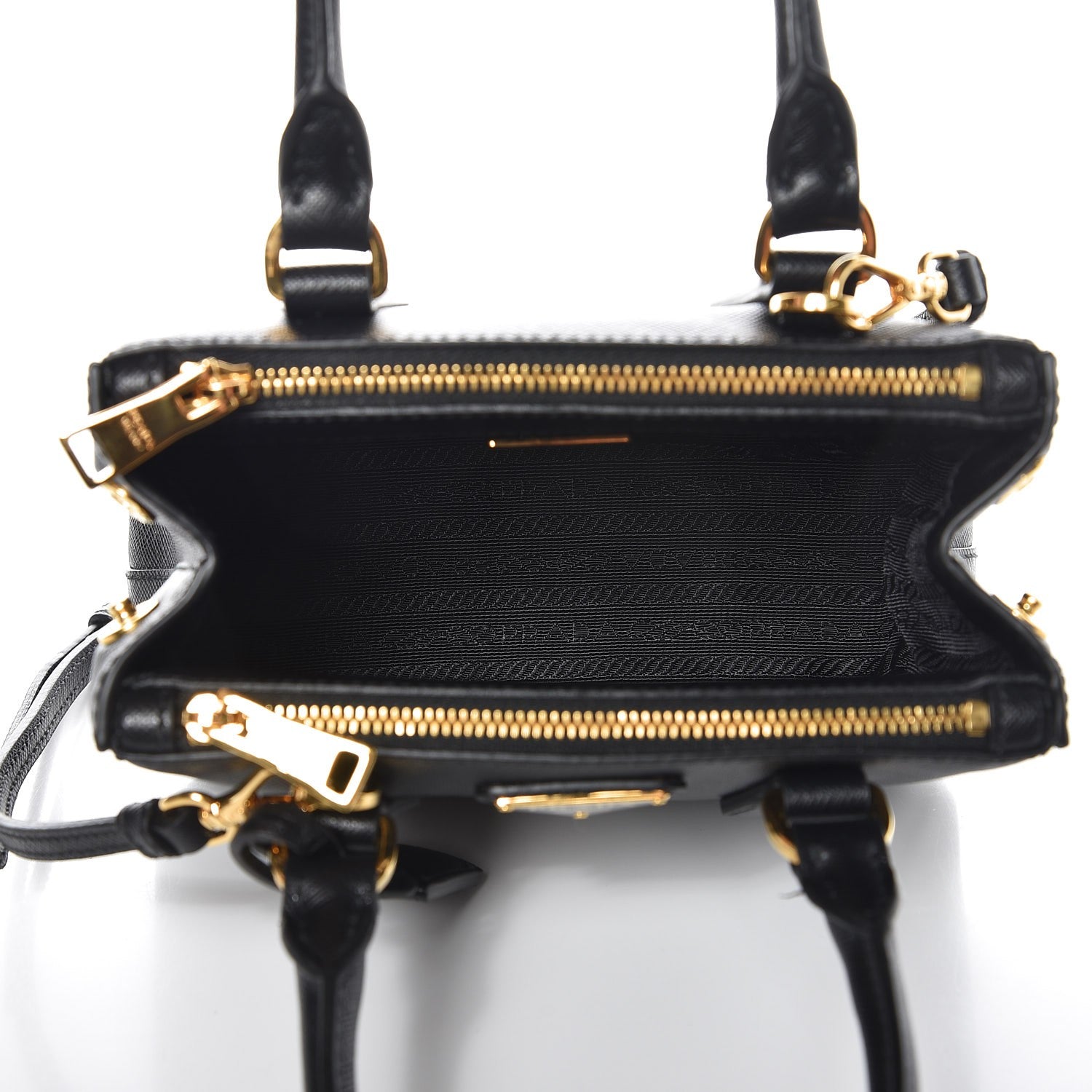 Prada Saffiano Lux Mini Galleria Double Zip Tote Black 6 of 8