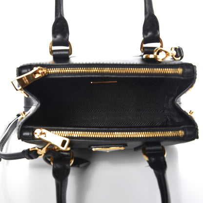 Prada Saffiano Lux Mini Galleria Double Zip Tote Black 6 of 8