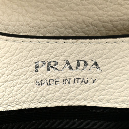 Prada Vitello Daino Soft Medium Zippered Top Handle Bag White 8 of 11