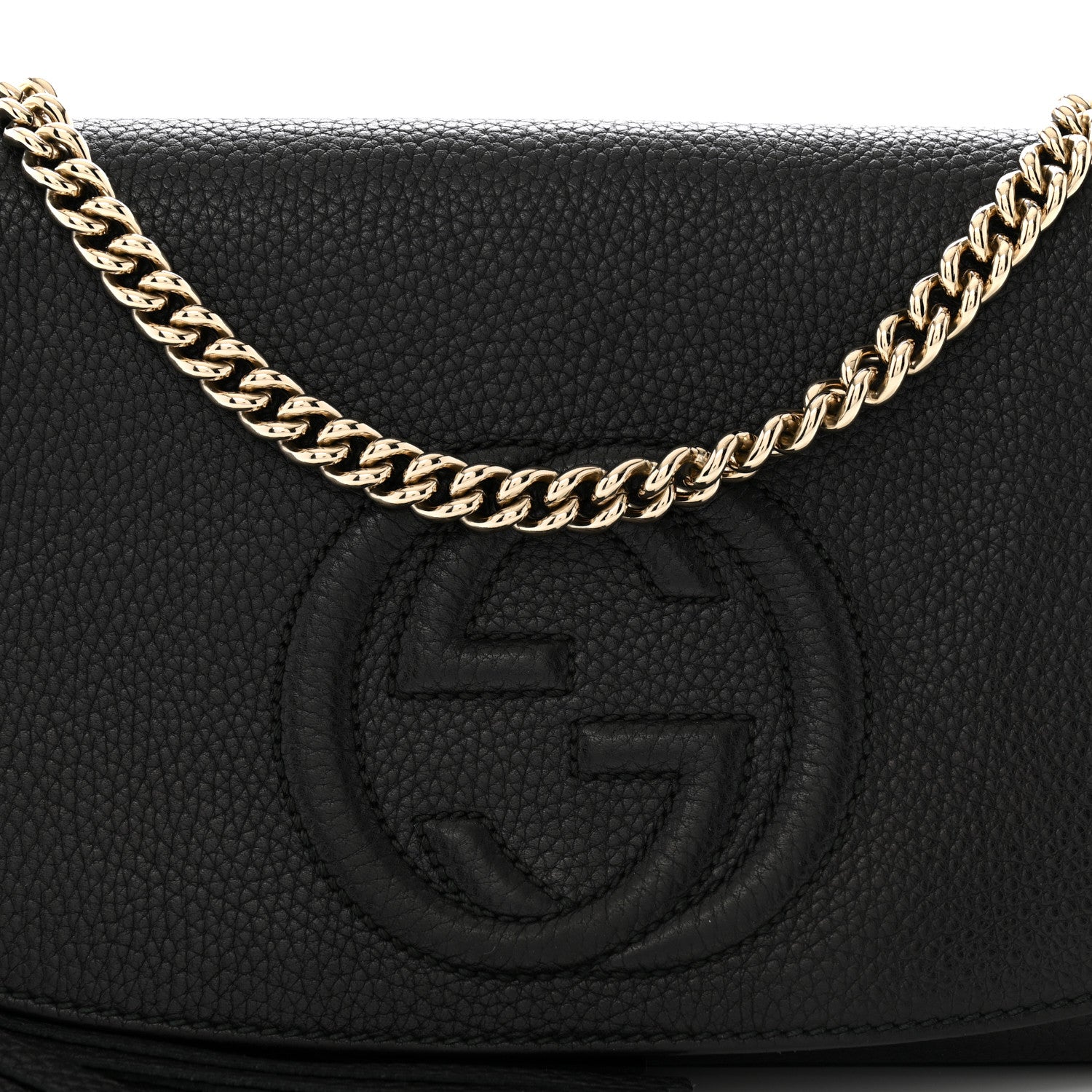 Gucci Pebbled Calfskin Medium Soho Flap Crossbody Black 8 of 14