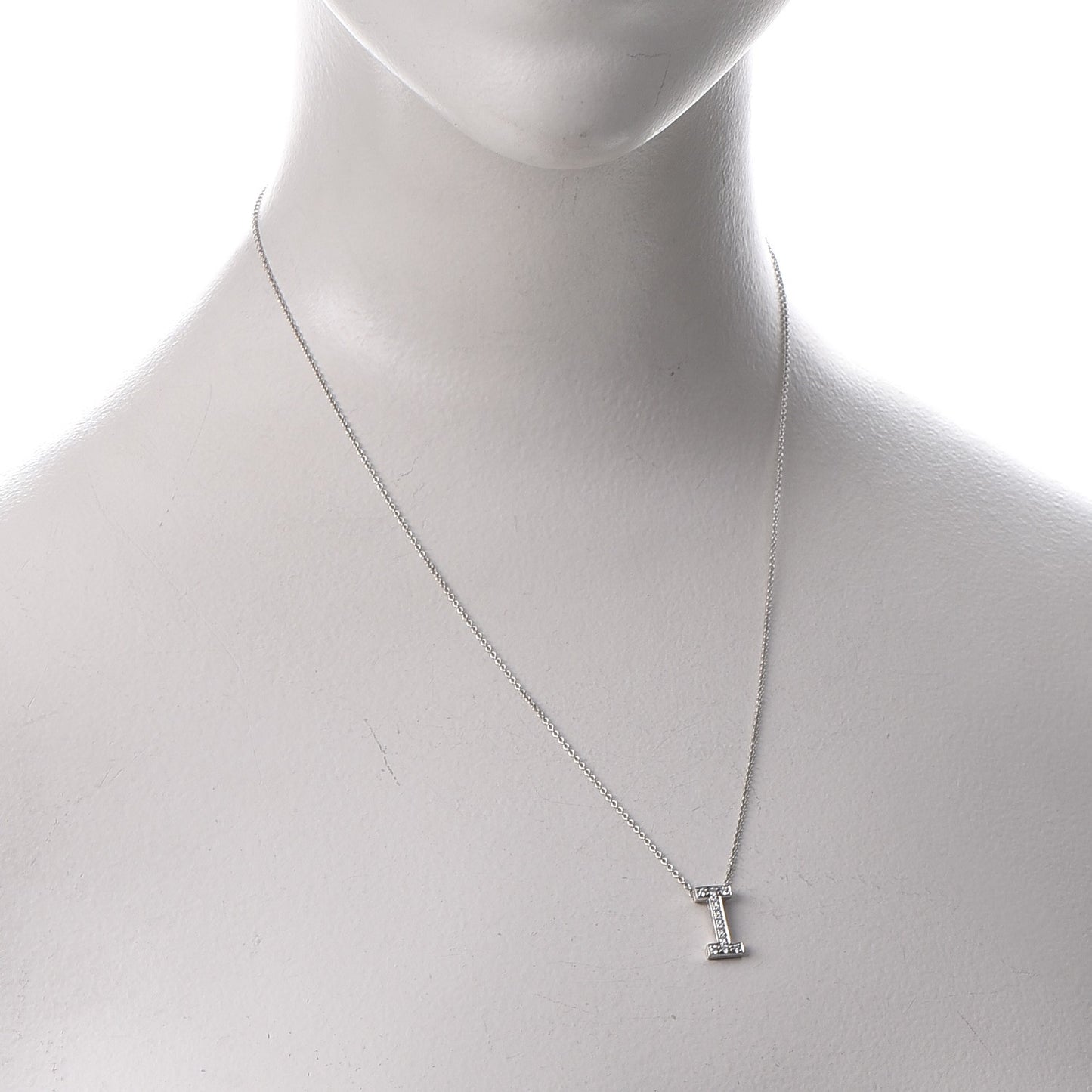 Platinum Diamond Letters I Pendant Necklace