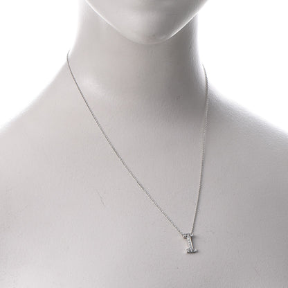 Tiffany Platinum Diamond Letters I Pendant Necklace 2 of 7
