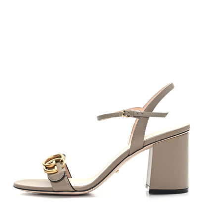 Gucci Lifford Calfskin GG Marmont Ankle Wrap 75mm Sandals 40.5 Mud 1 of 7