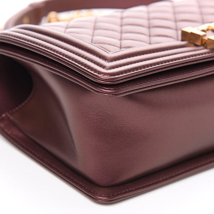 Chanel Metallic Calfskin Quilted Medium Boy Flap Plum 7 of 9