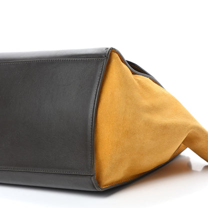 Celine Smooth Calfskin Suede Medium Tri-Color Trapeze Mustard 7 of 15