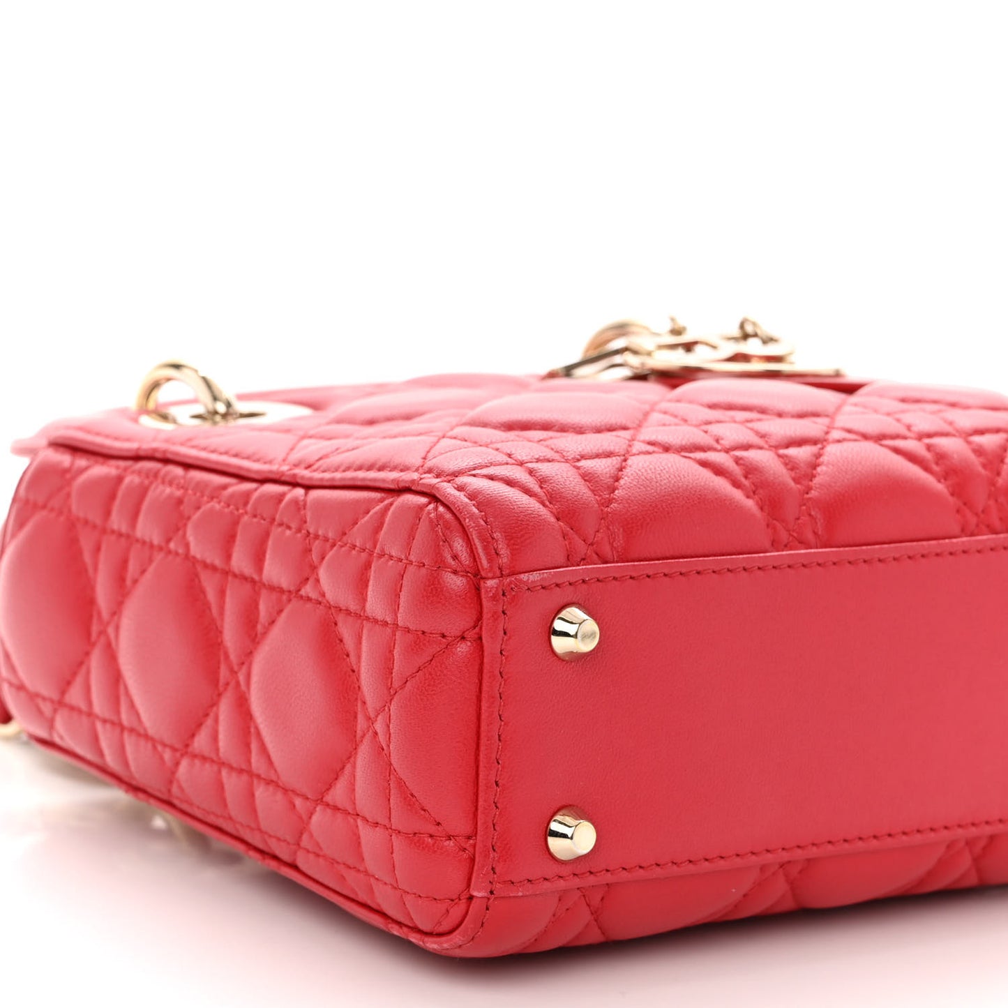 Lambskin Cannage Mini Lady Dior Red