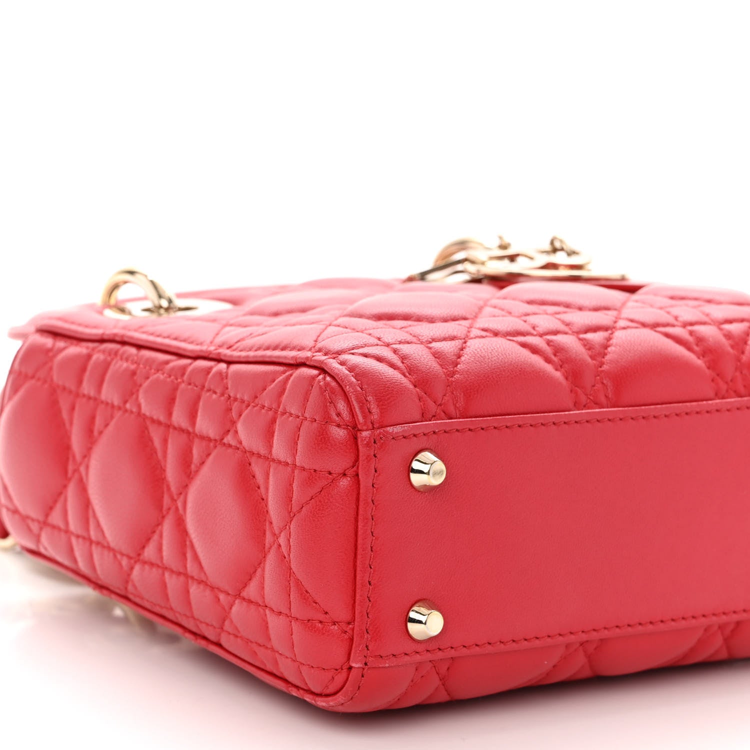 Christian Dior Lambskin Cannage Mini Lady Dior Red 8 of 10