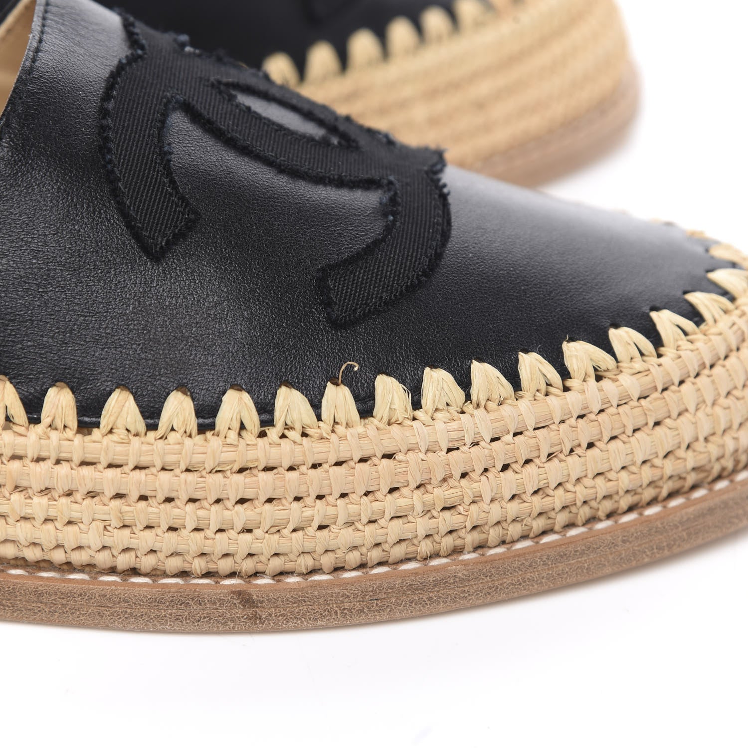 Chanel Lambskin Grosgrain CC Espadrilles 39 Black 9 of 10