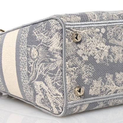 Christian Dior Canvas Toile De Jouy Reverse Embroidered Medium Lady D-Lite Gray 9 of 11