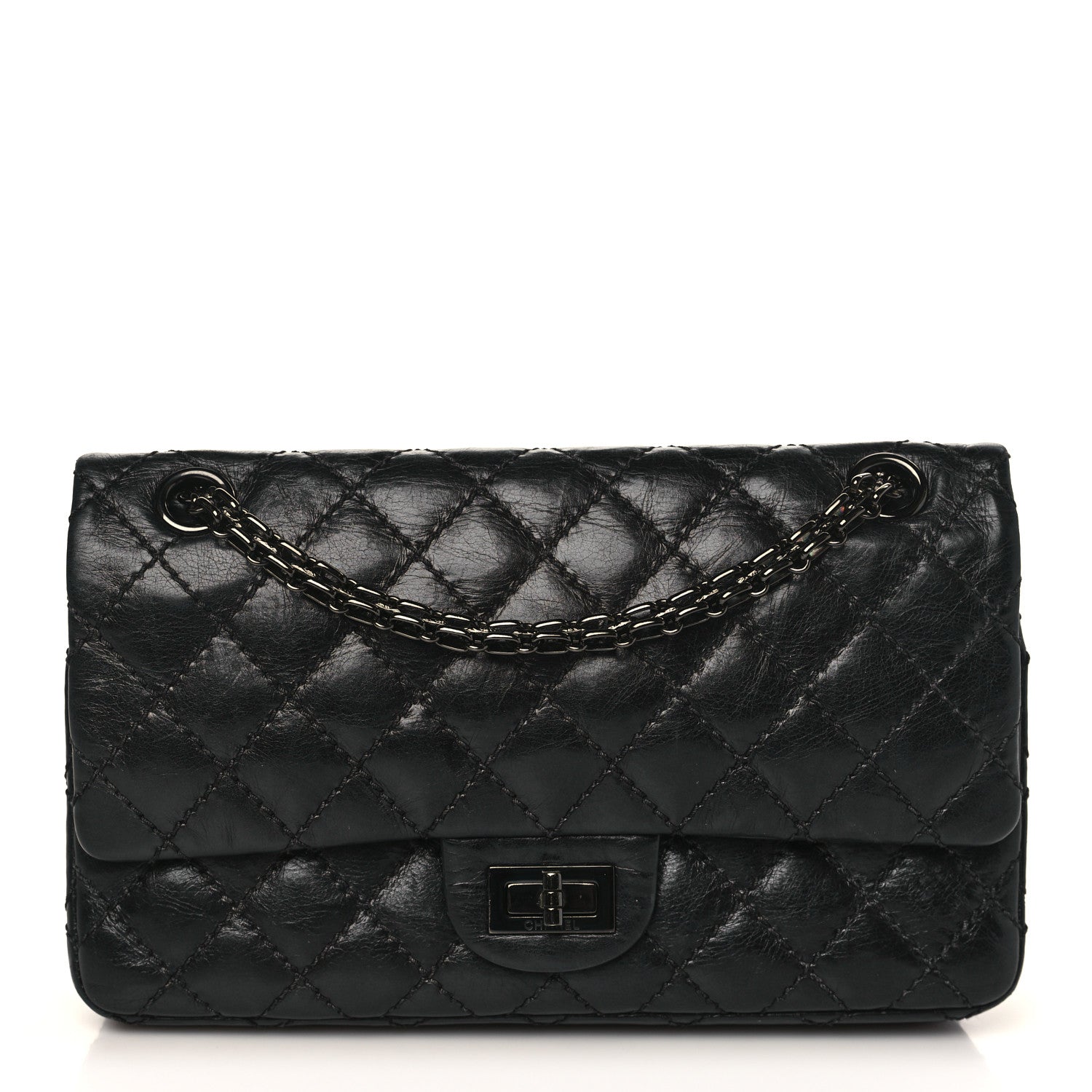 Chanel Aged Calfskin Quilted 2.55 Reissue 225 Flap So Black 1 of 8