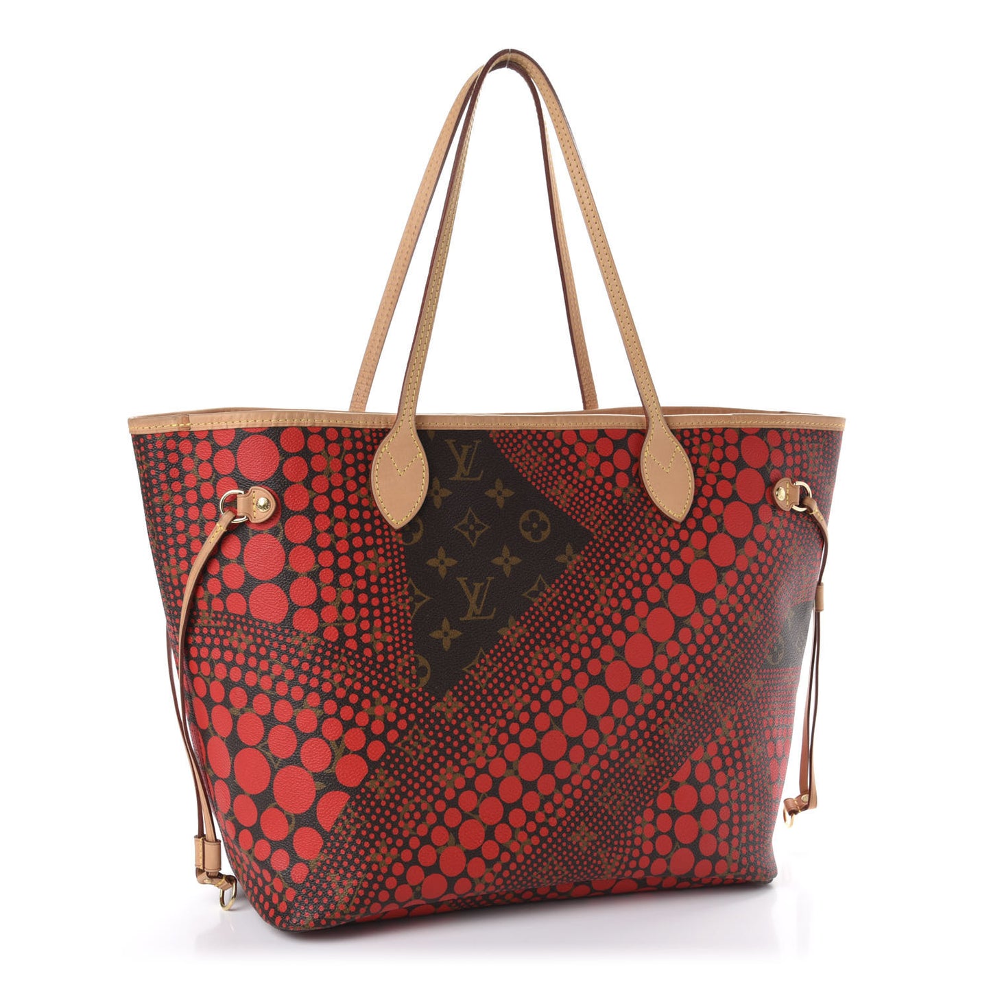 Monogram Kusama Waves Neverfull MM Red