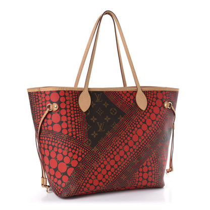Louis Vuitton Monogram Kusama Waves Neverfull MM Red 3 of 10