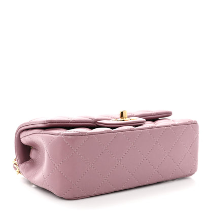 Chanel Lambskin Quilted Mini Rectangular Flap Light Purple 4 of 12