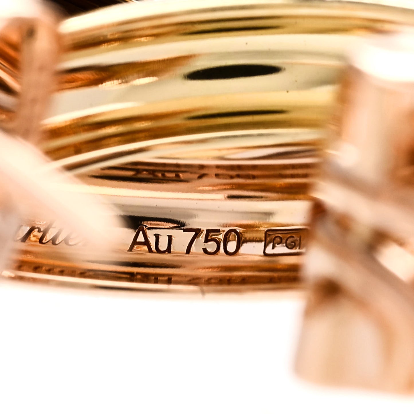 18K Pink Yellow White Gold Classic Trinity Hoop Earrings