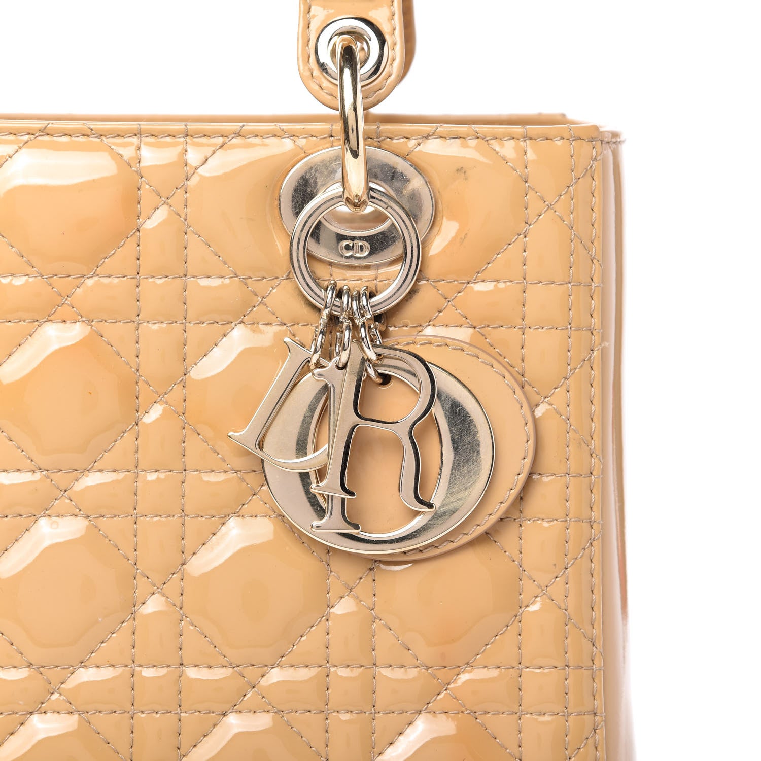 Christian Dior Patent Cannage Medium Lady Dior Beige 9 of 9