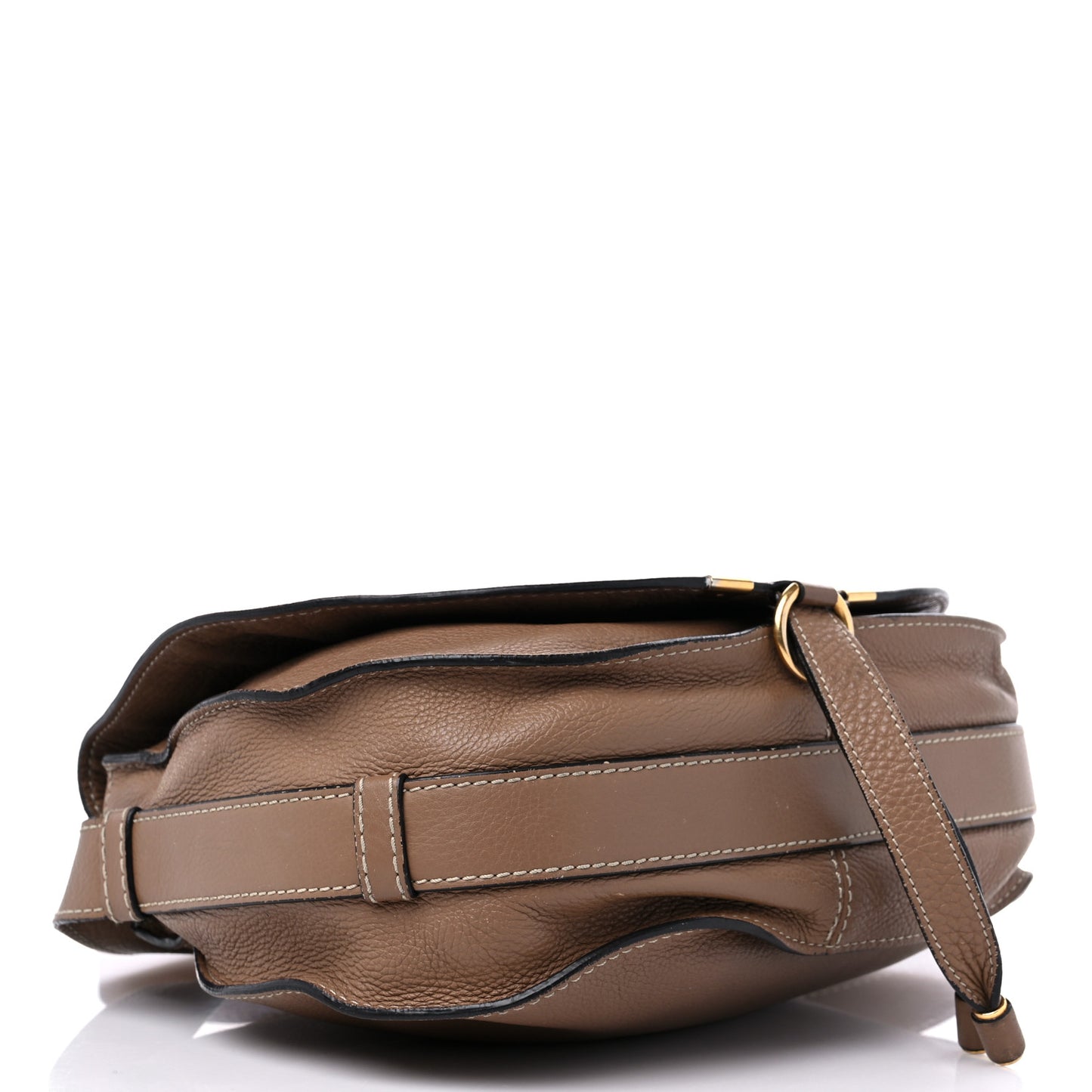 Calfskin Medium Marcie Round Crossbody Bag Nut