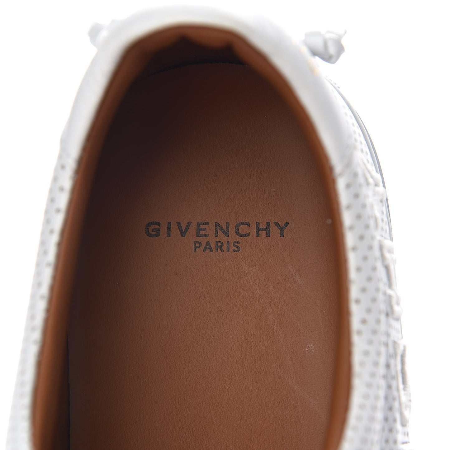 Calfskin Perforated Womens Urban Street Sneakers 37.5 White