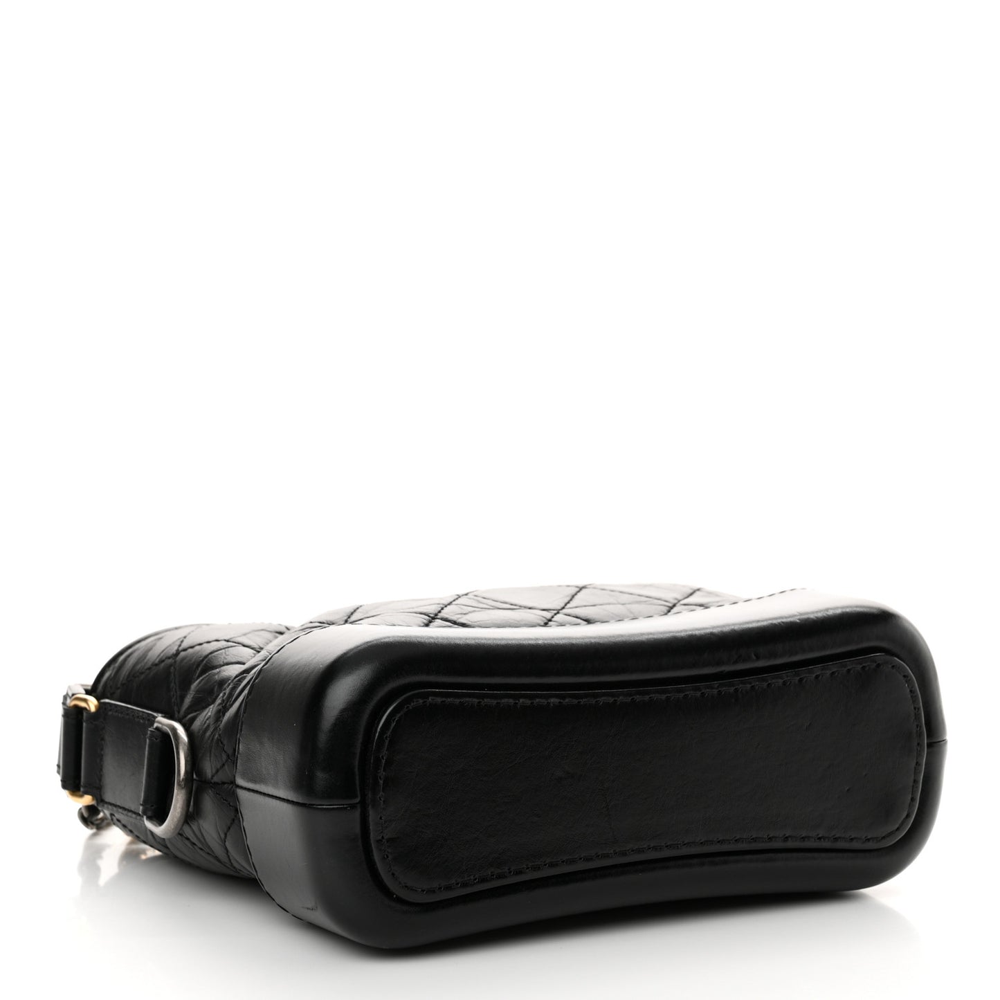 Aged Calfskin Quilted Small Gabrielle Hobo Black