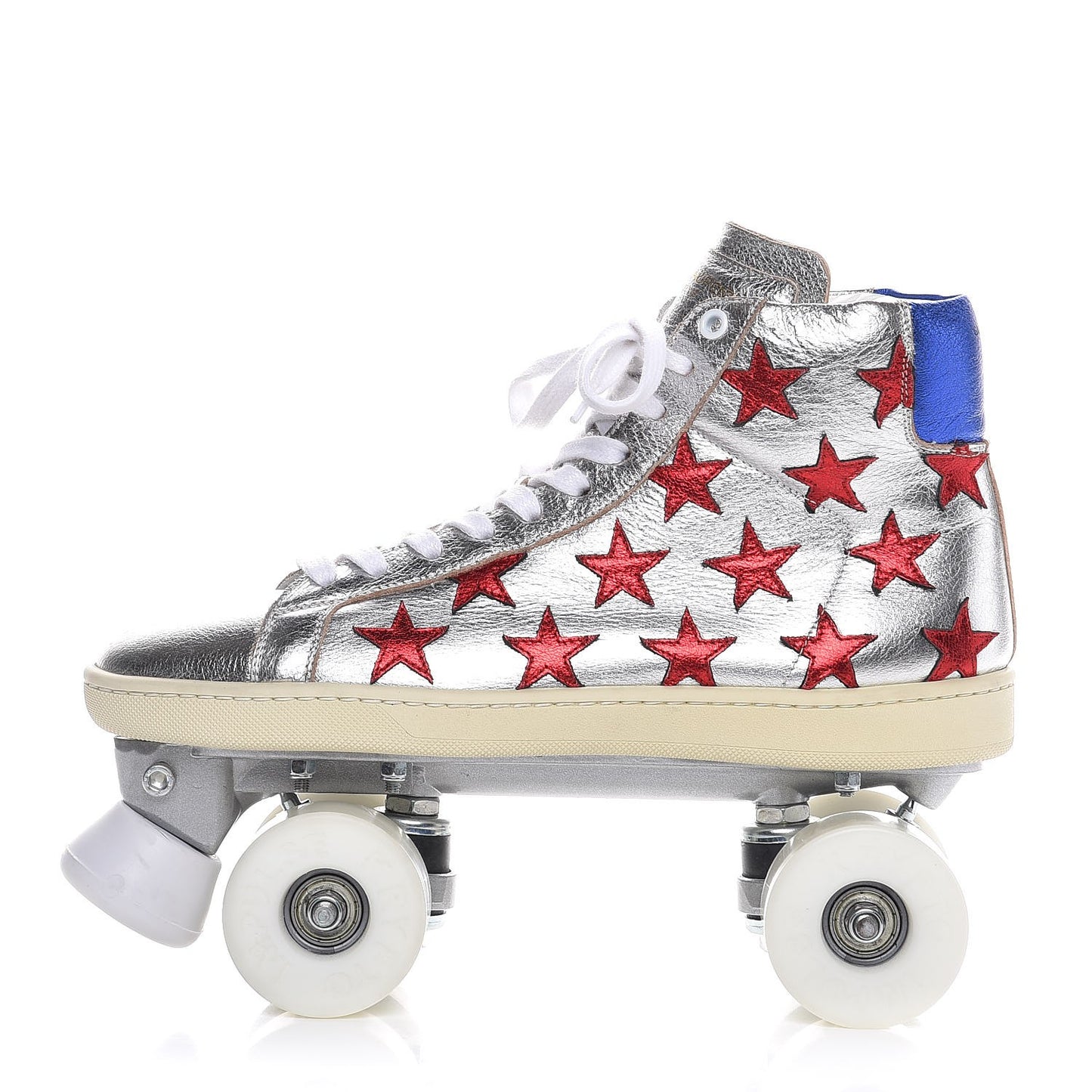 Metallic Calfskin California Court Classic Roller Skates 40 Platinum