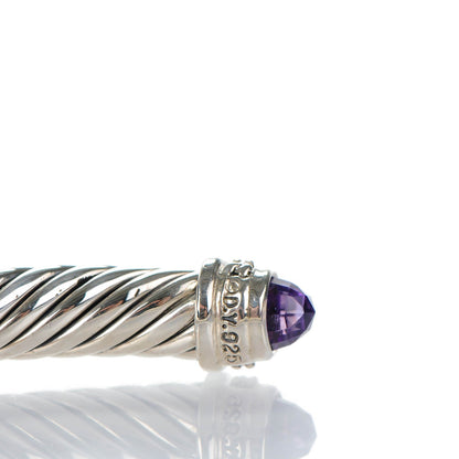 David Yurman Sterling Silver Diamond Amethyst 5mm Cable Classics Bracelet 4 of 5