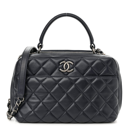 Chanel Lambskin Quilted Medium Trendy CC Bowling Bag Navy 1 of 11