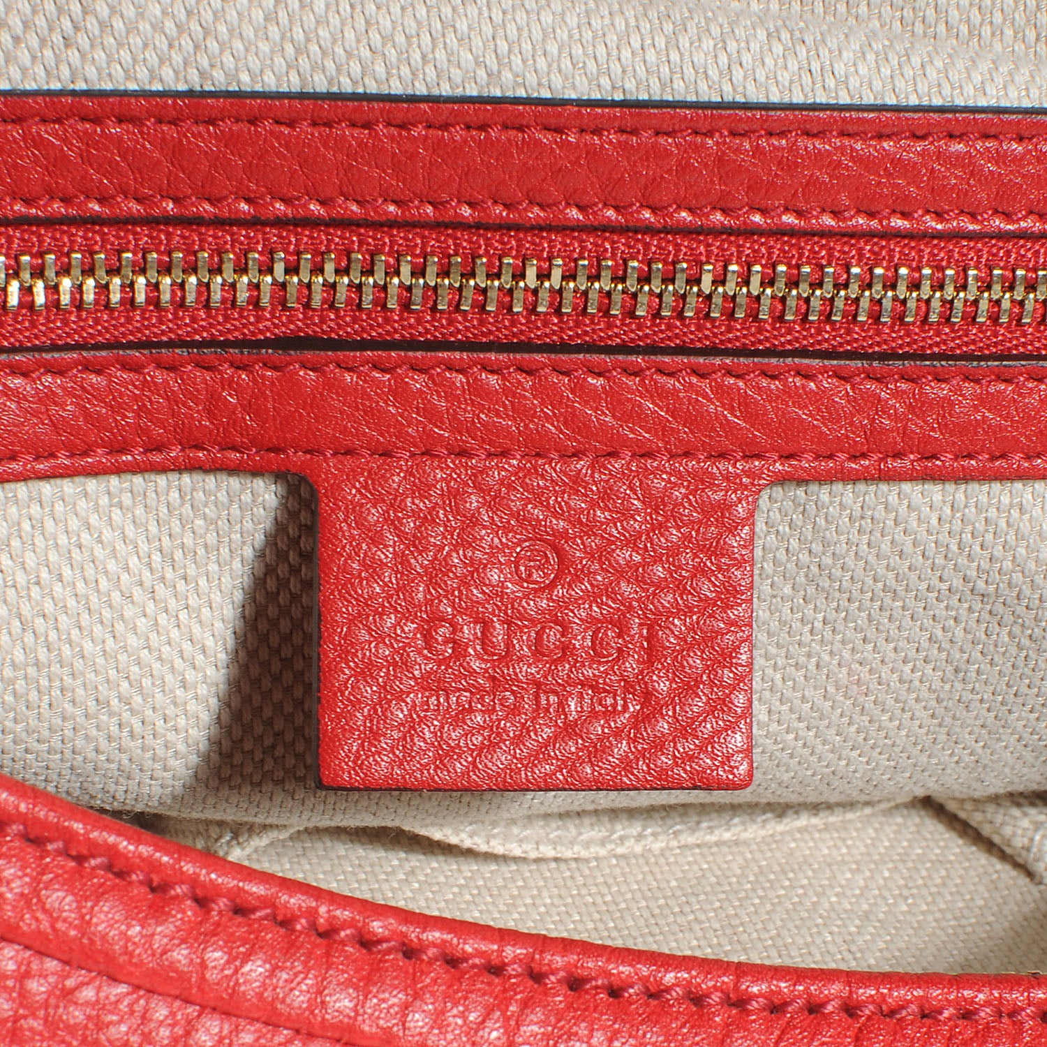 Gucci Pebbled Calfskin Large Soho Hobo Red 6 of 7
