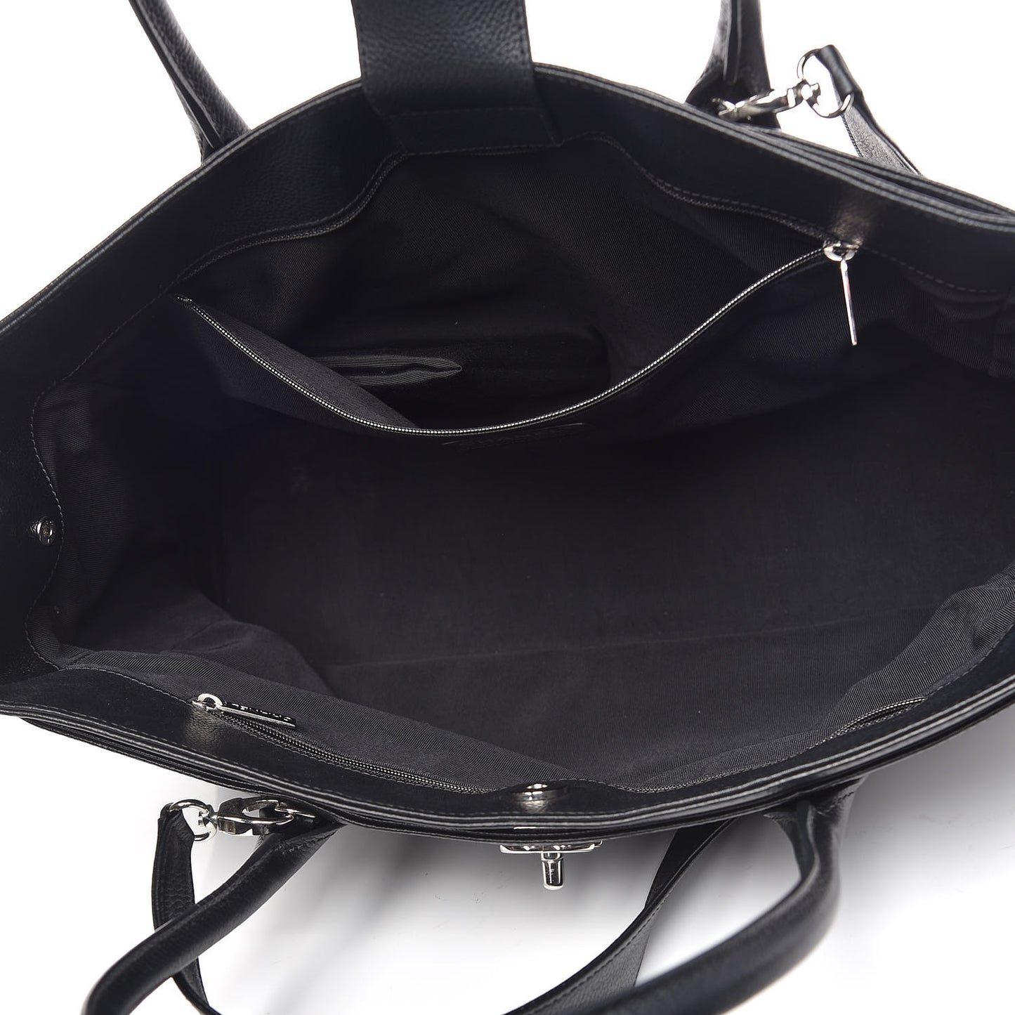 Calfskin Cerf Executive Shopper Tote Black