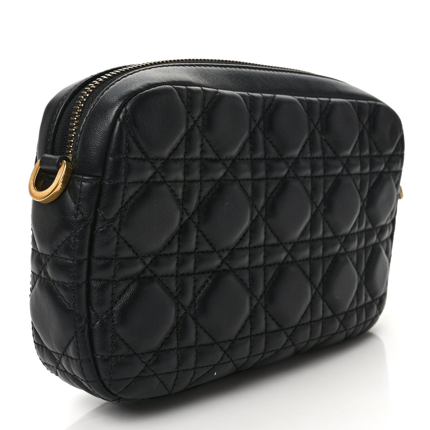 Christian Dior Lambskin Cannage DiorQuake Pouch Black 3 of 8