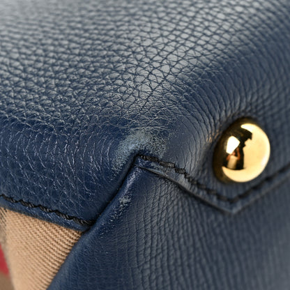 Burberry Derby Calfskin House Check Medium Camberley Ink Blue 18 of 20