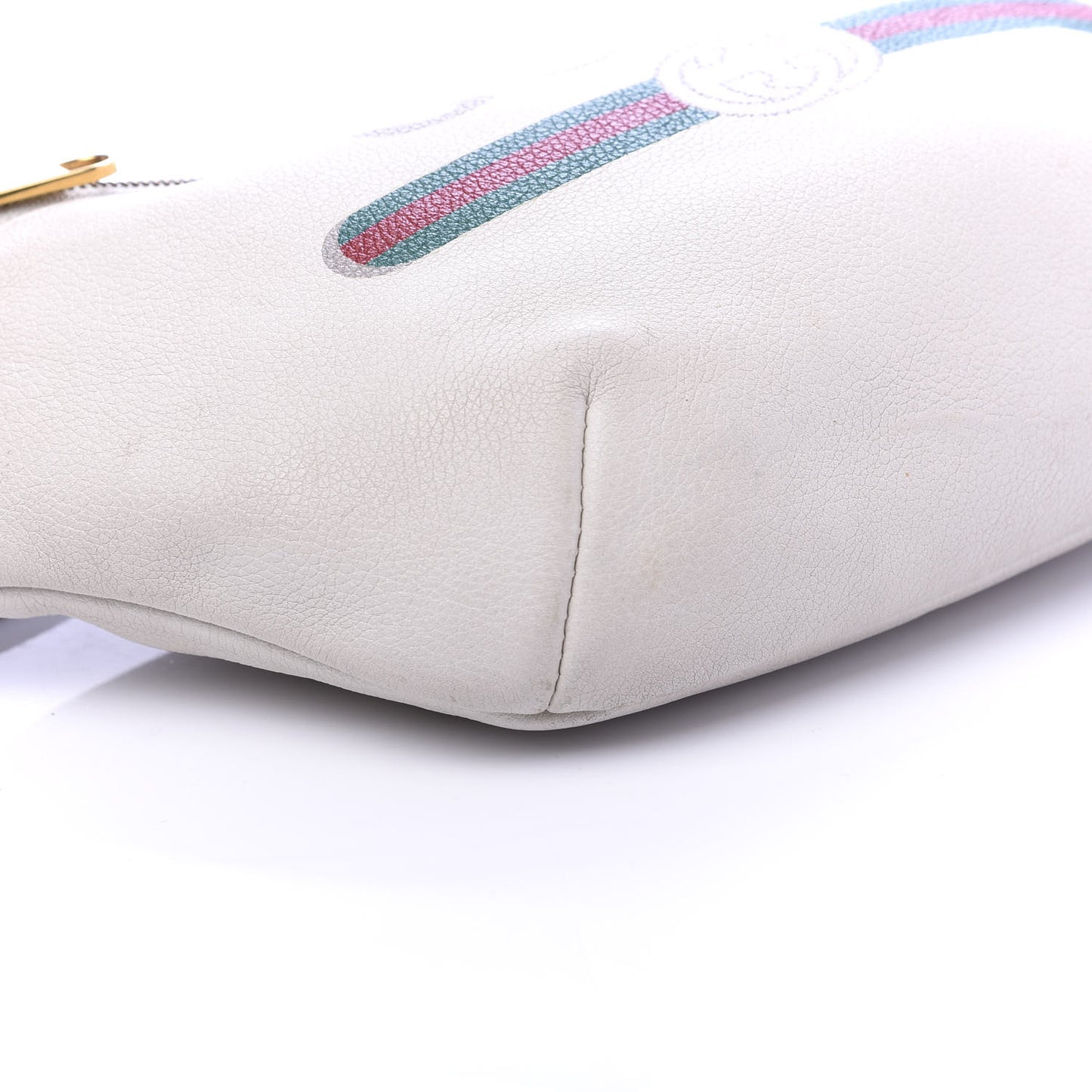 Grained Calfskin Logo Belt Bag White