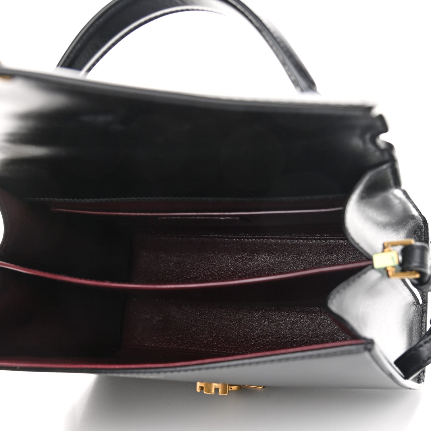 Saint Laurent Smooth Calfskin Medium Classic Monogram Cassandra Top Handle Black Rouge Legion 5 of 14