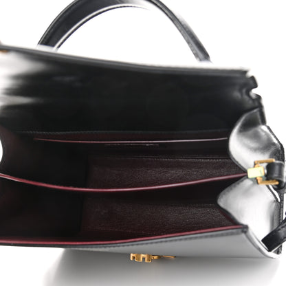 Saint Laurent Smooth Calfskin Medium Classic Monogram Cassandra Top Handle Black Rouge Legion 5 of 14