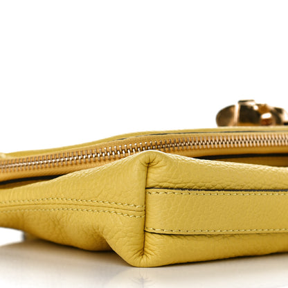 Alexander McQueen Grainy Calfskin Padlock Skull Clutch Yellow 5 of 9