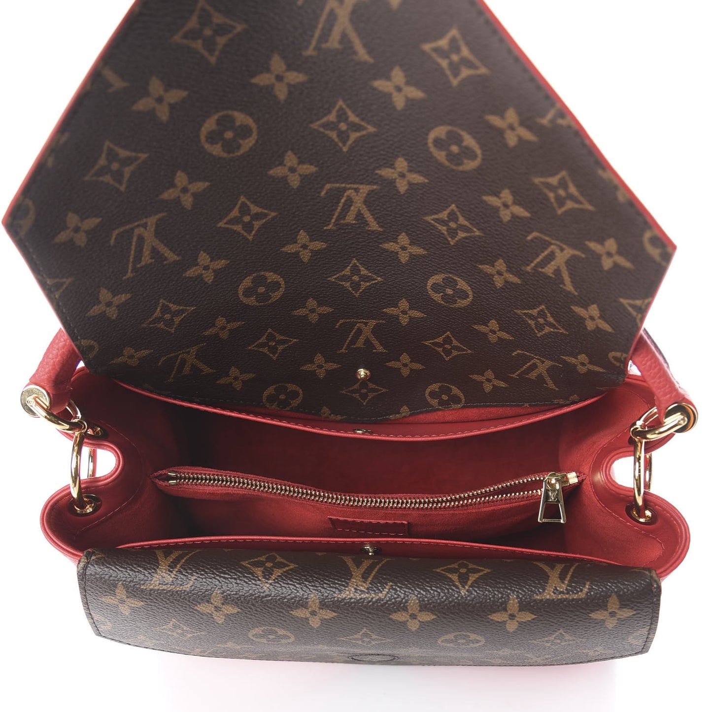 Grained Calfskin Monogram Double V Rubis