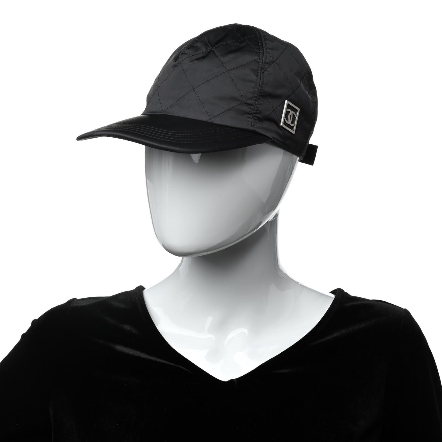 Nylon Quilted Cap Hat M Black