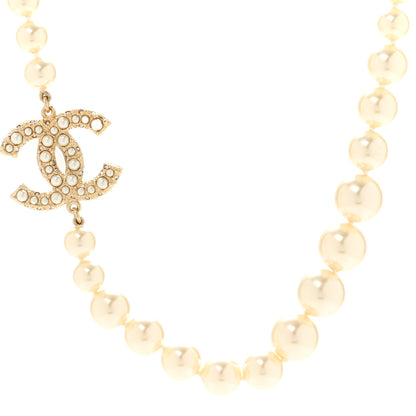 Chanel Pearl CC 100th Anniversary Necklace Light Gold 1 of 6